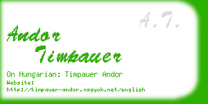 andor timpauer business card